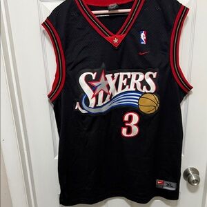 Nike Sixers Jersey in Black and Red